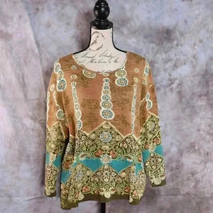 Women's Take Two size 3X bohemian- inspired sequined jersey